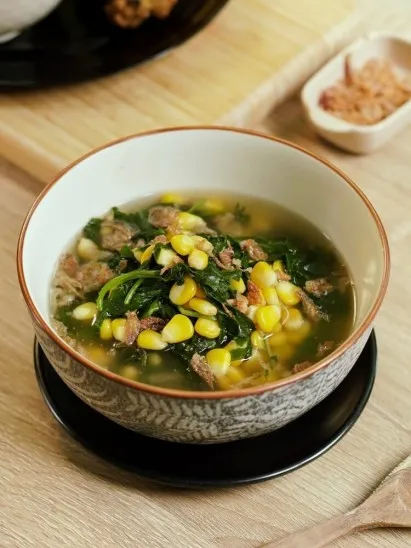 resep sup bayam