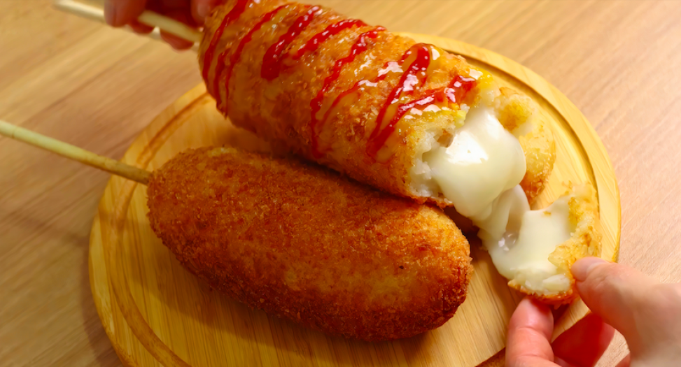 cara membuat corndog mozarella