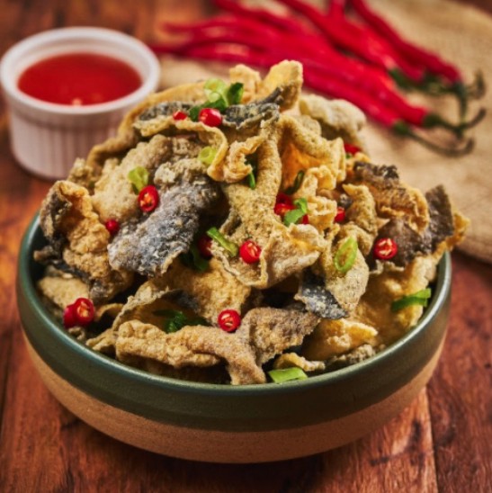resep kulit salmon krispi